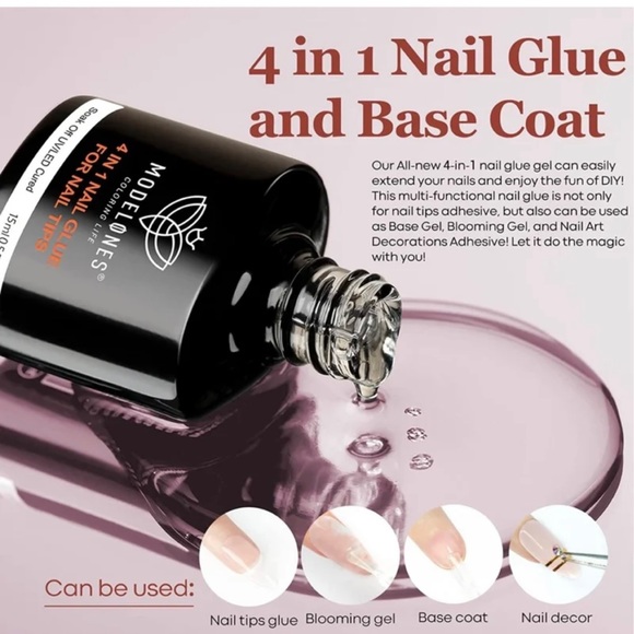 Nail Tips and Glue Gel Nail Kit- 15ml 4 In 1 Nail Gel - Picture 6 of 8